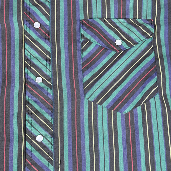 Vintage 90s Wrangler Extra Long Tails Western Shirt pearl snap cowboy XL - Picture 3 of 5